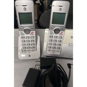 AT&T Silver  2 Handset Cordless Home Phone System Caller ID TESTED WORKS.